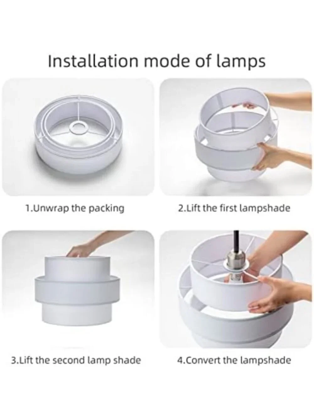 Elegant 3-Tier White Drum Lampshade for Pendant & Floor Lamp Replacement